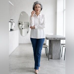 🔥🤍 French Connection Women’s Henley Blouse | Classic Button-Front Top 🤍